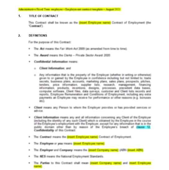 Hiring - Employment Contract